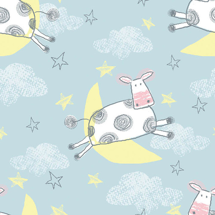 A.E. Nathan - Comfy Flannel Prints - Over The Moon, Blue