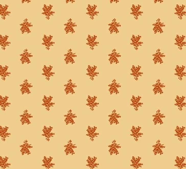 Marcus Fabrics - Style Series - Small Orange Floral, Cream