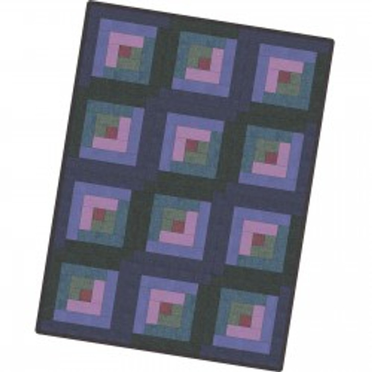 Maywood Studio - 12 Block Log Cabin Quilt - Texture Illusion, Darks