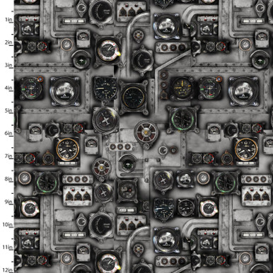 Studio E - First In Flight - Control Panel, Gray - Lancaster Home & Fabric