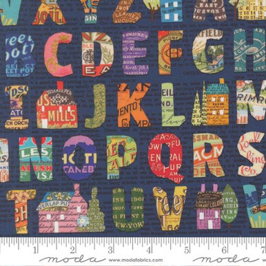 Moda Alphabet Letters Moda - Paper Hamlet - Alphabet, Midnight - Lancaster Home & Fabric