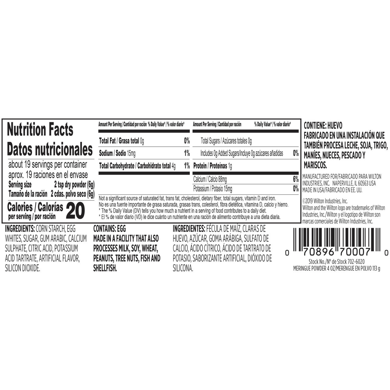 Meringue Powder, Egg White Substitute, 4 oz. Wilton B2B