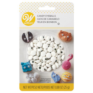 Edible Black and White Candy Eyeball Sprinkles, 0.88 oz.