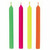 Bright Pink, Green, Yellow and Orange Sparkly Birthday Candles, 24-Count