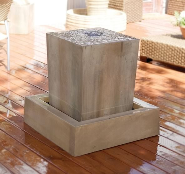 Gist Decor Double Obtuse Outdoor Stone Fountain - Thumbnail 2