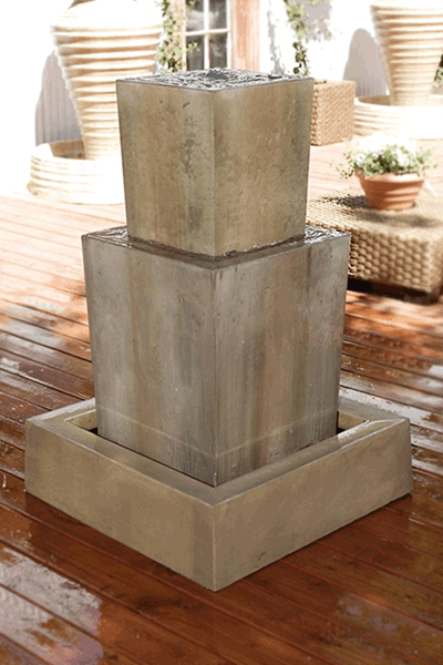 Gist Decor Double Obtuse Outdoor Stone Fountain - Thumbnail 3