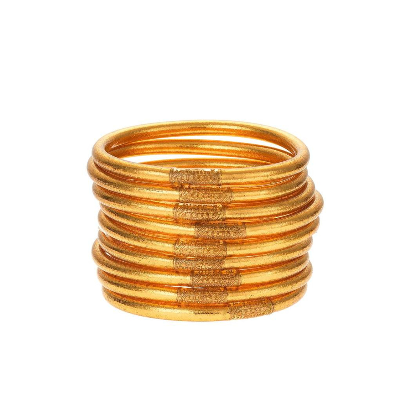 New Buddha Girl Bracelets for Women Fashion Silicone Weave Bracelet  Available All Weather Gold Foil Bangle Set Jewelry Accessory