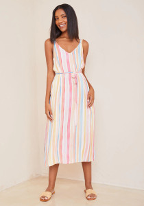 Sleeveless Belted Slip Dress Sleeveless Belted Slip Dress