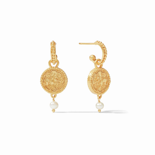 Trieste Pearl Hoop & Charm Earrings Trieste Pearl Hoop & Charm Earrings