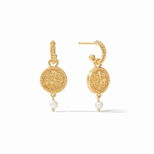 Trieste Pearl Hoop & Charm Earrings