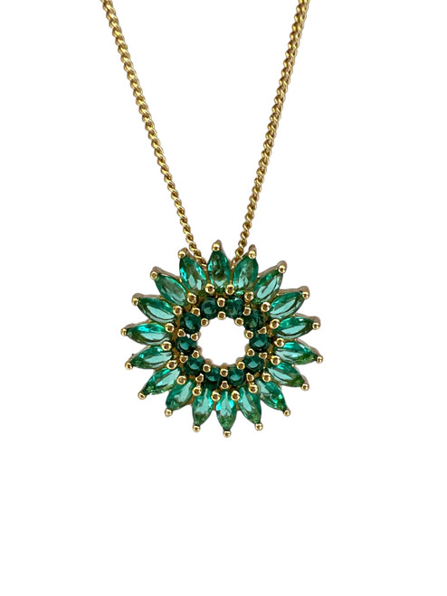 Crystal Madeline Burst Necklace, Emerald