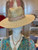 Straw Hat with Ric Rac Leather