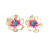 Hand Painted Jewel Floral Earrings