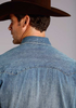  Classic Western Denim Shirt | 100% Cotton | Western Yoke | Turquoise Pearl Snaps