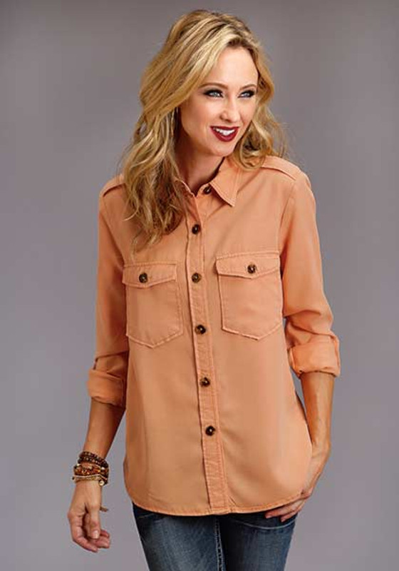 Apricot Long Sleeve Blouse FRONT