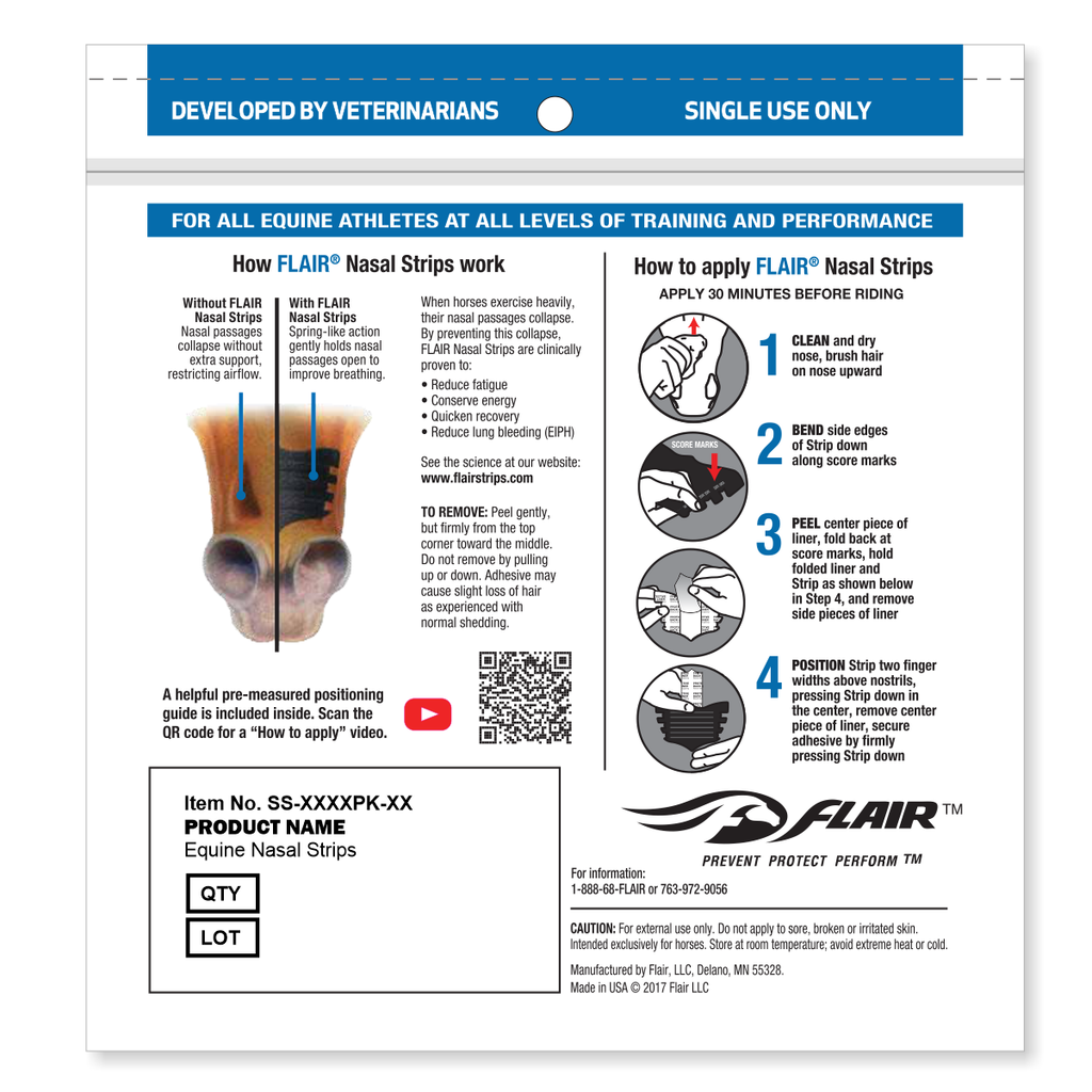 FLAIR Strip Package Back with Application Instructions