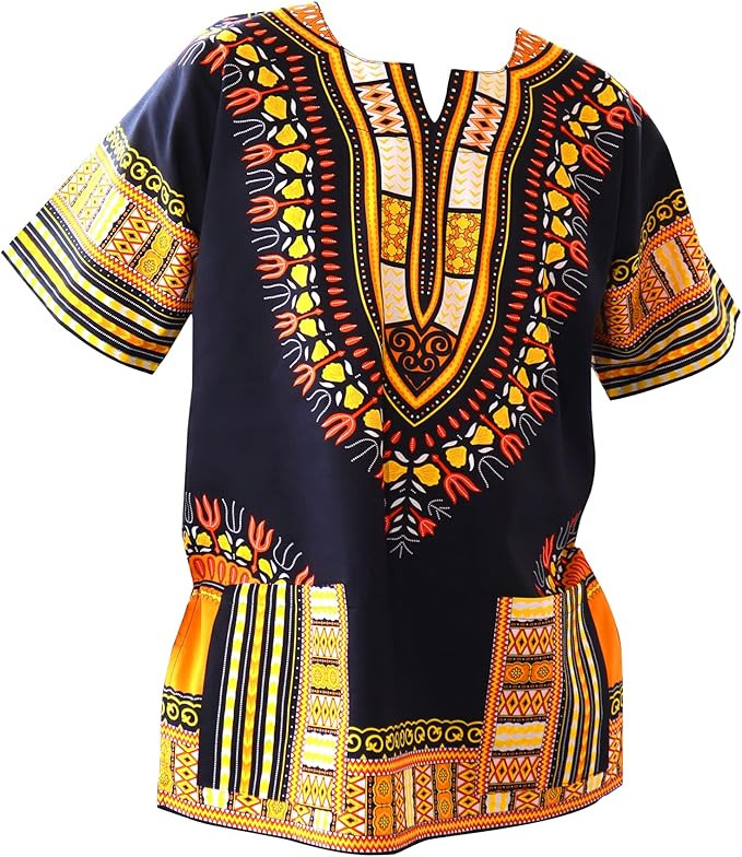 gold and black dress or blue and white Traditional African Kitenge Dashiki Print Design Fitted Above Knee Bla –  Asigbe