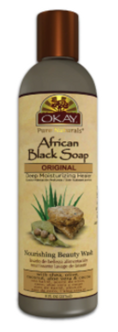 OKAY African Black Soap Liquid with Jasmine- For Cleansing & Treating Skin Conditions- Helps Achieve Beautiful, Healthier Looking Skin- Sulfate, Silicone, Paraben Free For All Skin Types - Made in USA 8OZ / 237ML