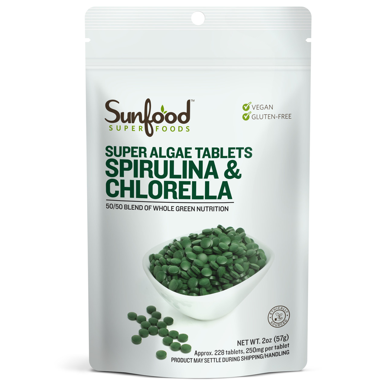 blok steno Roest Spirulina/Chlorella Tablets 2oz, Certified Organic