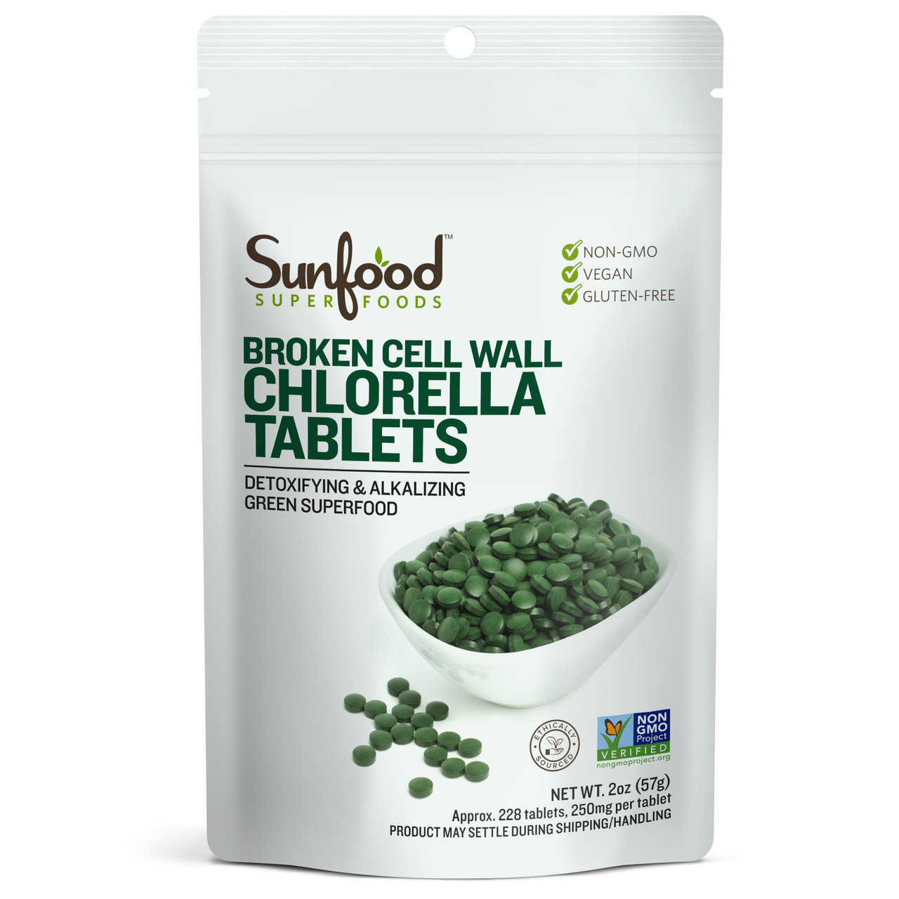 hier achterzijde voor Chlorella Tablets 2oz, Certified Organic Sunfood Superfoods