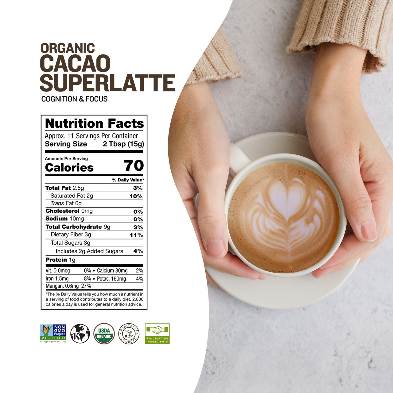 Cacao Superlatte - 6oz | Organic - Sunfood
