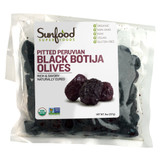 Olives, Black Botija, Pitted, 8oz, Organic, Raw - Front