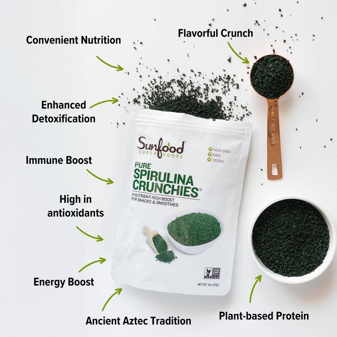 Spirulina Crunchies 4oz (113g) Sunfood