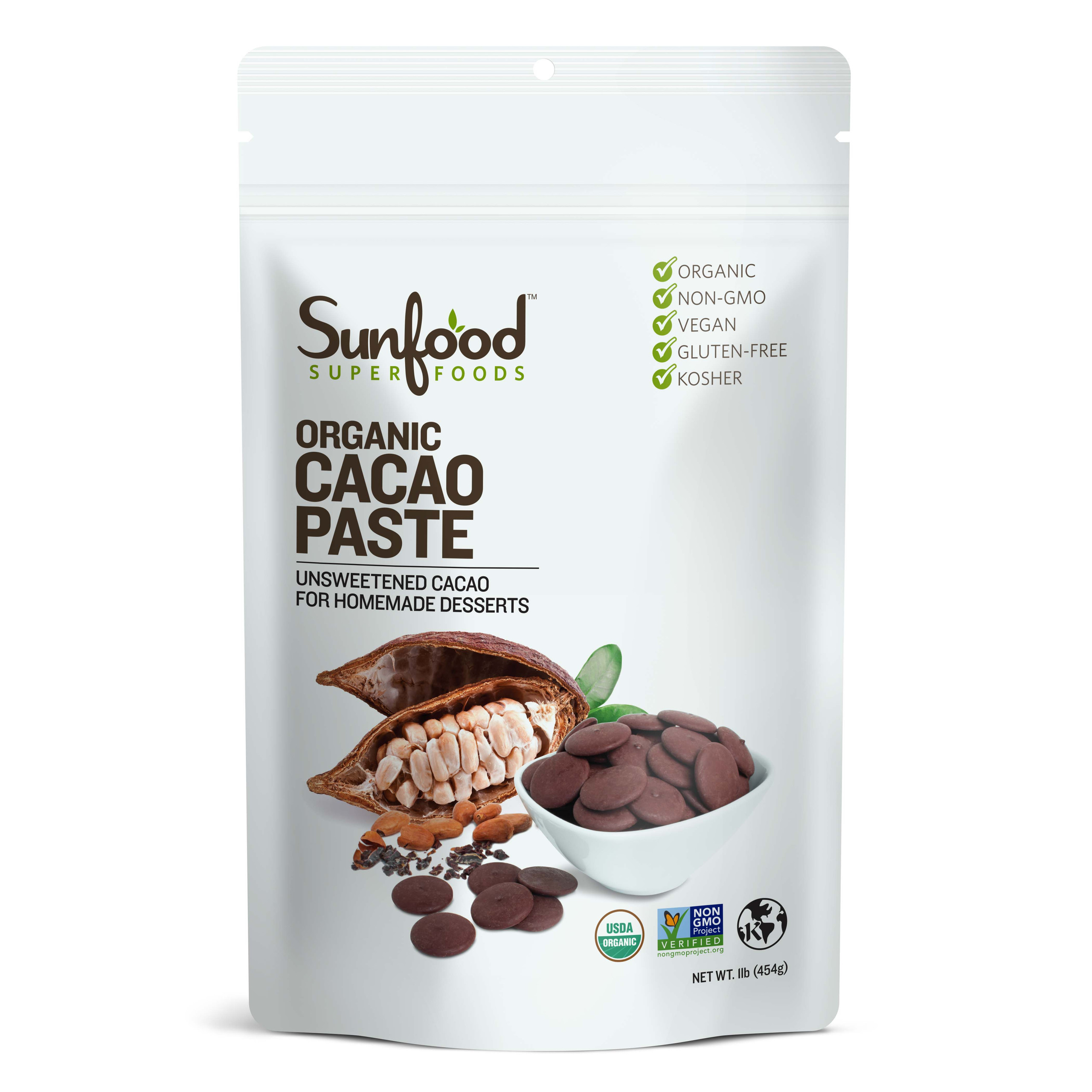 Organic Cacao Powder, Paste, Nibs, and Butter Sunfood Superfoods