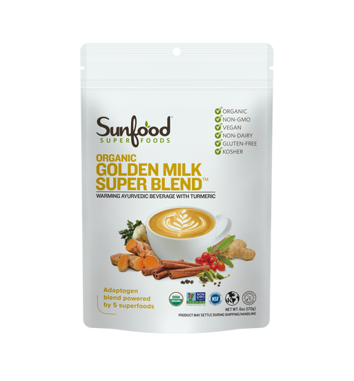 Golden Milk Super Blend, 6oz, Organic - Front Golden Milk Super Blend, 6oz, Organic - Front