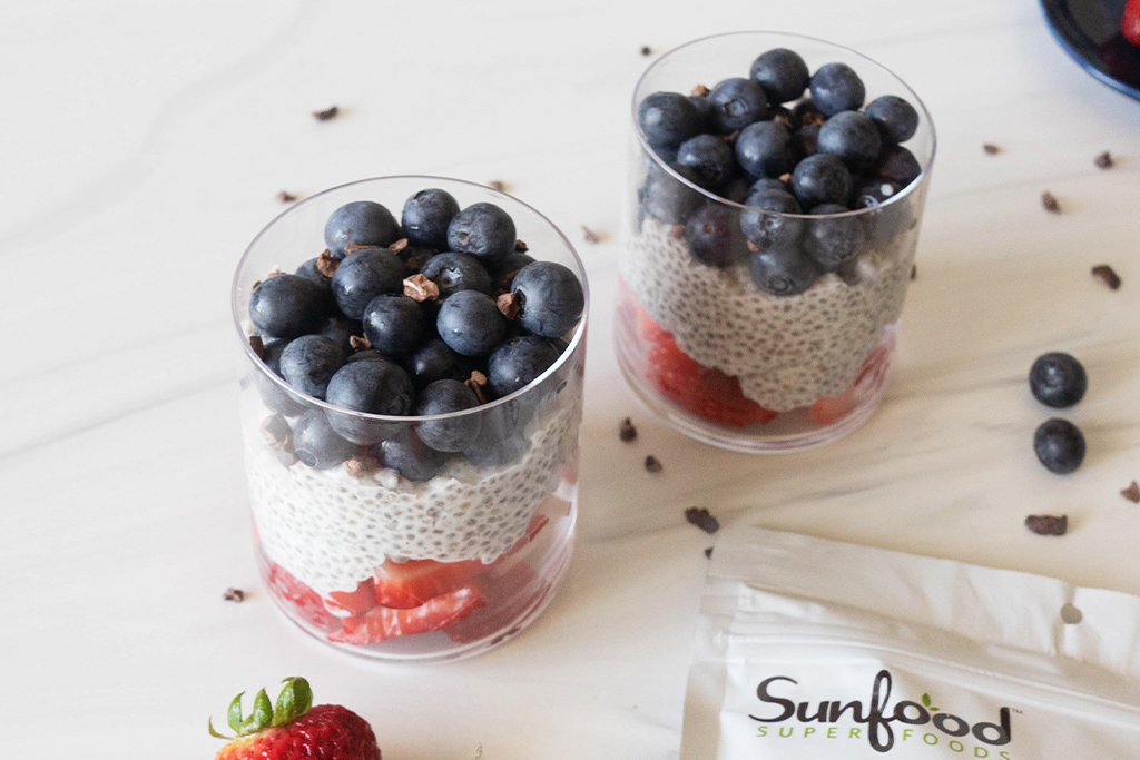 Red, White, and Blue Chia Seed Pudding - Sunfood Superfoods