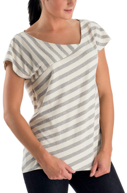 Ivory/Grey Heather Stripe|Ivoire/Ray. gris bruyère
