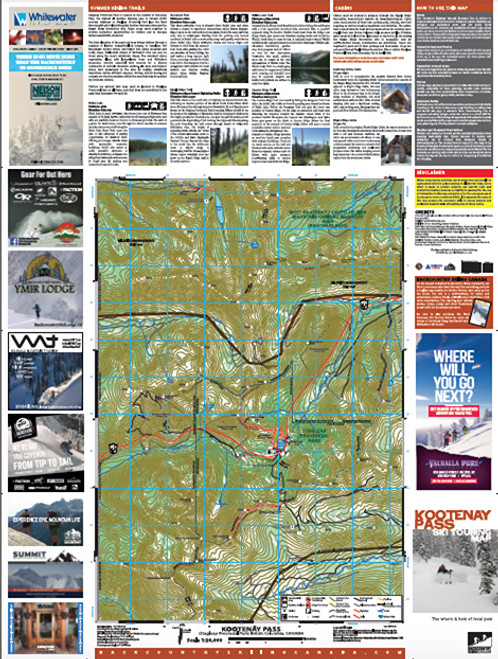 5058-286 Backcountry Skiing Canada Kootenay Pass Ski Map & Guide