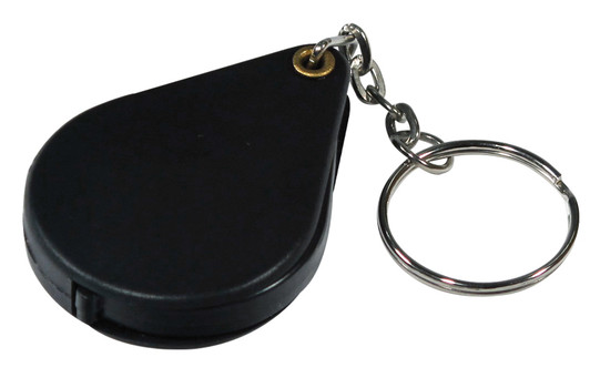 72 Pc Display 5x Folding Pocket Magnifier Keychain Set, Black Color