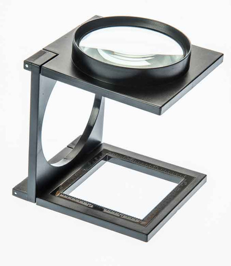 3" Folding Magnifier with Built in Ruler, 3.5x Glass Lens