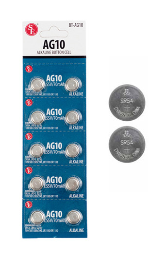10 Pc AG10 Alkaline Button Cell Batteries