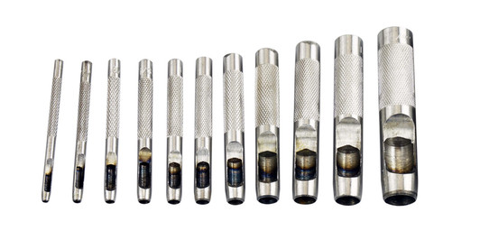 12 Pc 48HRC Hardened Carbon Steel Leather Hollow Punch Set