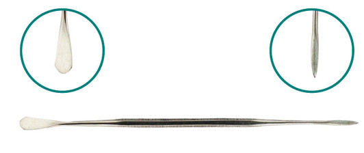 Double-Ended Stainless Steel Spatula, Sharp Point and Circular
