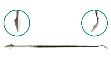 Double-Ended Stainless Steel Spatula, Arrow and Bent Carver