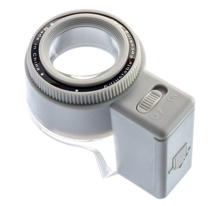 8x Illuminated Adjustable Focus Loupe with 1LED, Acrylic Lens