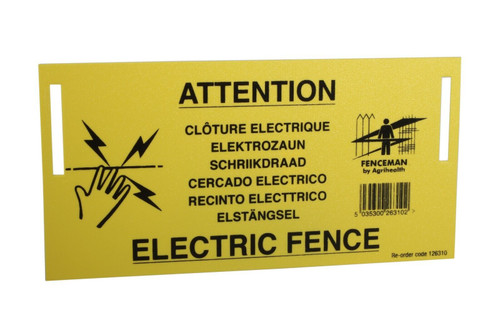 Electric Fence Warning Sign Plastic Polywire Polytape