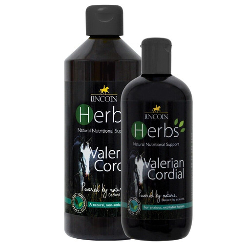 Lincoln Valerian Cordial  250ml 500ml Beneficial for nervous and excitable horses and for those that respond to environmentally induced stress.

Please note Valerian is no longer permitted to be used in competition.