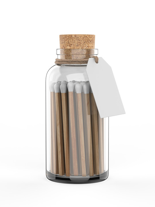 Long Matches in Glass Jar