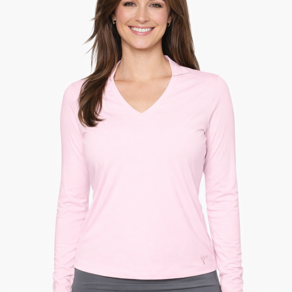 Golftini Lisa V-Neck Long Sleeve Polo