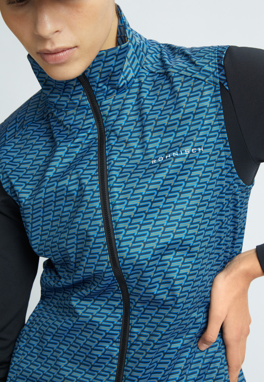 Röhnisch Lorraine Black/Bright Blue Retro Mono Wind Vest