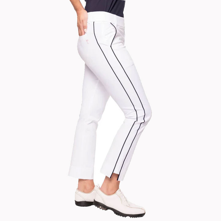 Golftini White/Navy Pinstripe Ankle Pant