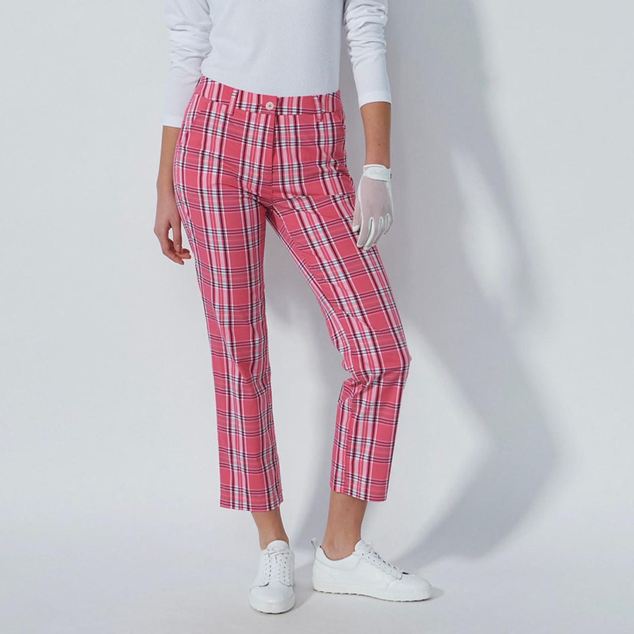 Daily Sports Intense Coral Golf Plaid Ankle Pant