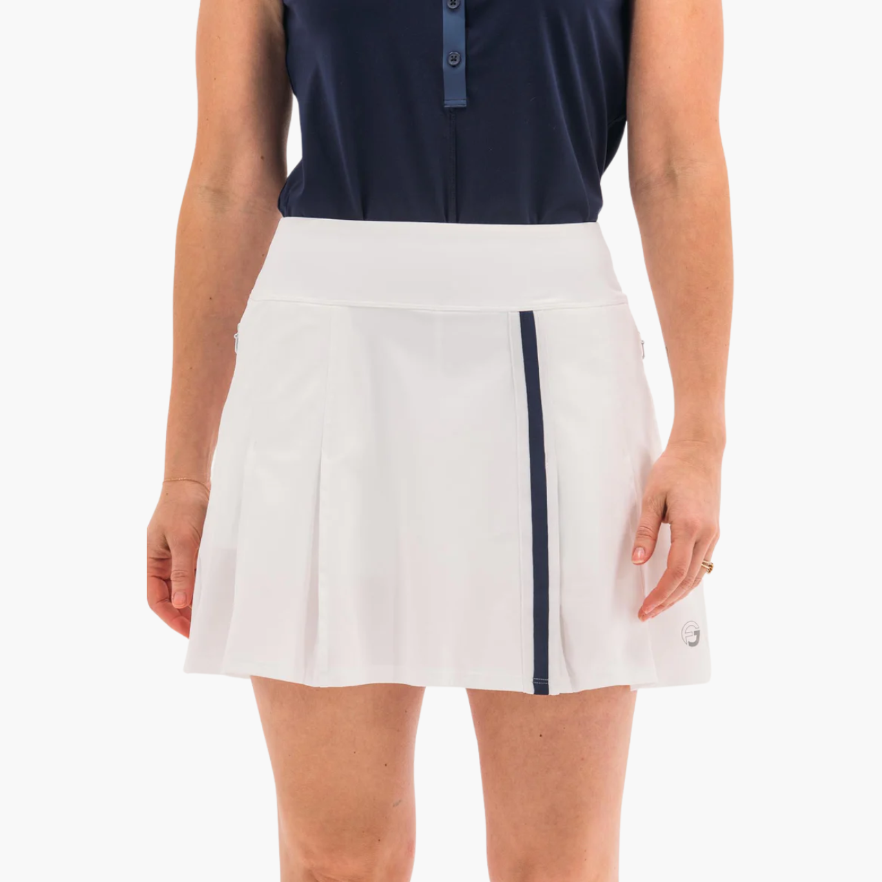 Foray White Pleated Golf Skirt