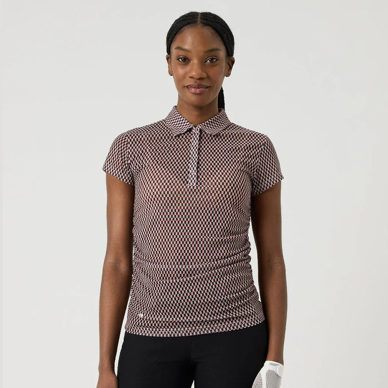 Daily Sports Breeze Abstract Wave Mesh Polo Shirt