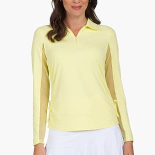 IBKUL Solid Long Sleeve Adjustable Polo