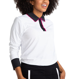KINONA Cool and Covered Long Sleeve Golf Polo - White